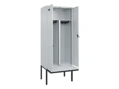 PBM-locker met bank,HxBxD 2120x800x815mm,2vak,vak B 400mm,draaigrendel