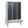 locker met bank,HxBxD 1950x1200x815mm,3vak,vak B 400mm,draaigrendel