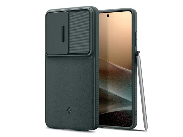 Spigen Galaxy S26 Ultra Hoes Optik Armor Donkergroen