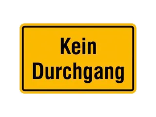 Aanwijzingsbord,Geen Doorgang,Aluminium Gemerkt,Gemoffeld,Geel/Zwart - 1