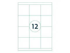 Etiketten Zelfklevend Wit 12 op A4 70x67.7mm 1000 Vel