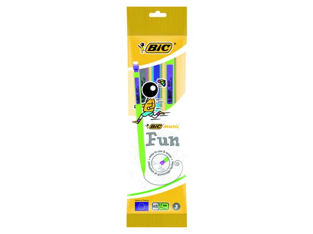 Vulpotlood Bic Matic fun HB 0.7mm blister à 3 stuks