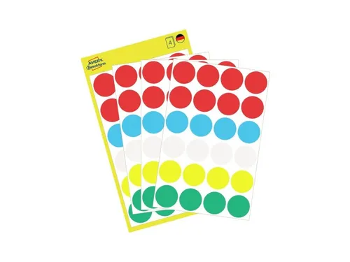 Etiket Avery Zweckform 3089 Rond Ø18mm Assorti 96 Stuks