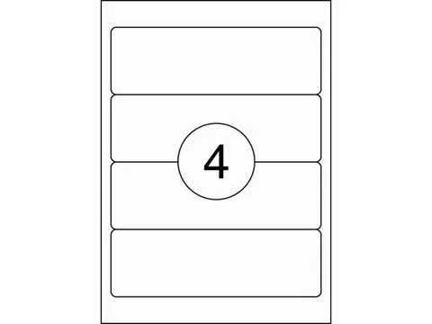 Etiket Rillstab 192x62mm Wit