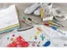 Marqueur textile Eberhard Faber 8pces en étui y compris gabarits 4en1