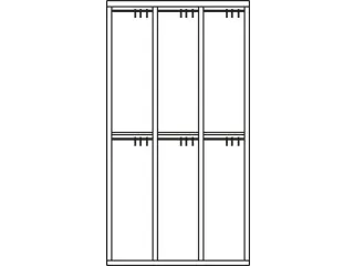 dubbeldekse locker,HxBxD 1850x900x500mm,3x2vak.,RAL7035,front RAL5012 - 3