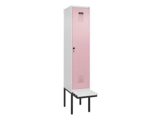 locker met bank,HxBxD 2120x400x815mm,1vak,vak B 400mm,draaigrendel - 2