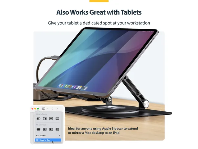 Draaibare Laptopstandaard Zilver tot 5kg Laptops