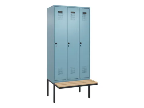 locker met bank,voor scheiding van kleding,HxBxD 2120x900x815mm,3vak