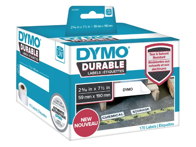 Etiket Dymo LabelWriter industrieel 59x190mm 1 rol á 170 stuks wit