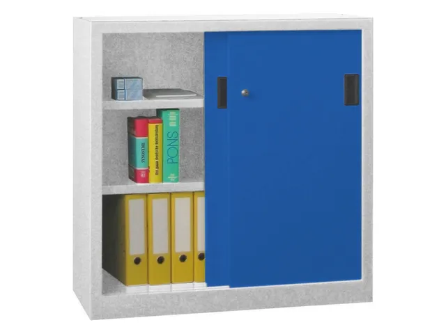 Schuifdeurkast Hxbxd 1000x1000x400mm 2 Oh Ral7035 Front Ral5010