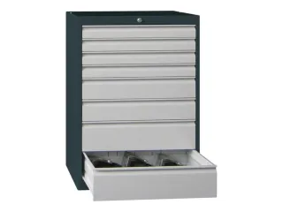 ladekast 1000x715x600mm 6laden cilinderslot RAL7035 front RAL5012 - 2