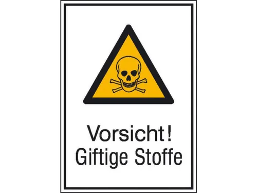 waarschuwings-combibord,v. binnen/buiten,Pas op! Giftige stoffen,PVC