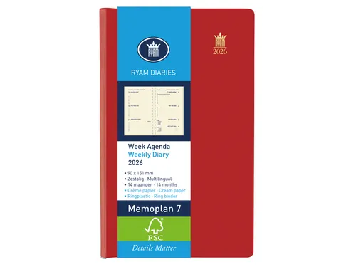 Agenda 2027 Ryam Memoplan 7 Suprema 7dagen/2pagina's ringplastic assor