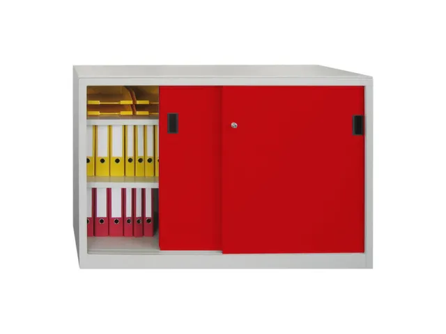 schuifdeurkast,HxBxD 1000x1500x500mm,RAL7035,front RAL3000