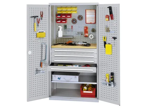 kast met sleufplaat,HxBxD 1950x1000x600mm,1xStalen bodem,RAL5010