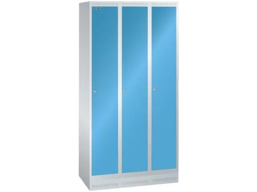 garderobekast,HxBxD 1800x900x500mm,3vak,vak B 300mm,cil.-slot,sokkel