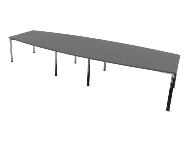 vergadertafel,HxBxD 740x4000x1400mm,vatvormig,MS-donkergrijs