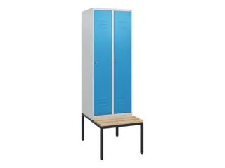 locker met bank,HxBxD 1950x600x815mm,2vak,vak B 300mm,cil.-slot - 1