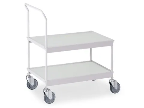 Universele Wagen 150kg Lxb 660x335mm 2 Etages Met Beugel Zilvergrijs