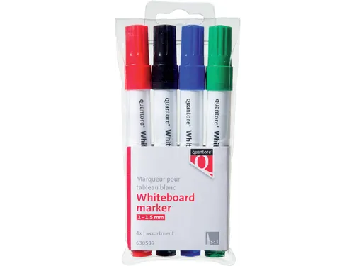 Whiteboardstift Quantore rond 1-1.5mm 4stuks assorti