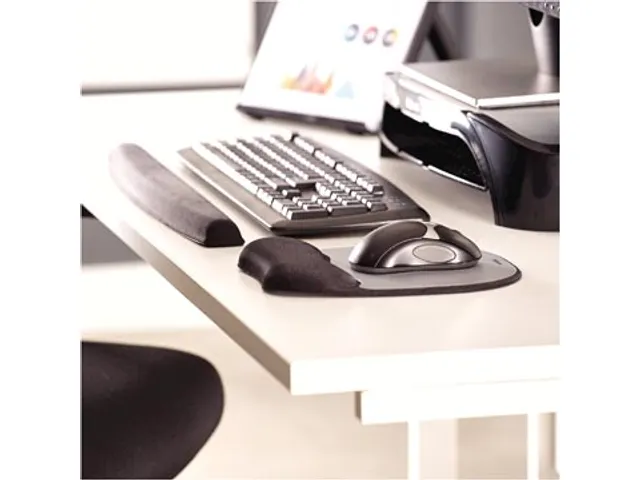 Muismat Polssteun Fellowes Zacht Schuimkussen Zilver Lijnen