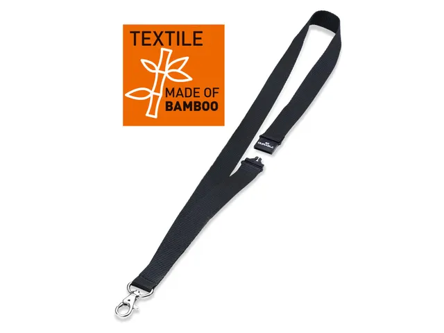 Durable 8240 ECO Textielkoord Soft Bamboo met karabijnhaak Zwart