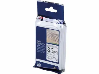 Lettertape Brother Tze-N201 Niet Gelamineerd 3.5mm Zwart op wit - 1