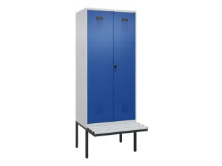 locker met bank,voor scheiding van kleding,HxBxD 2120x800x815mm,2vak - 2