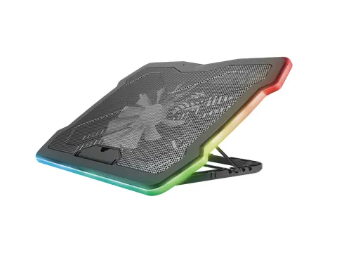 Trust GXT 1126 Aura Cooling Laptopstandaard met LED verlichting Zwart
