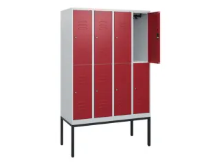dubbeldekse locker,HxBxD 1950x1200x500mm,4x2vak.,vak B 300mm,cil.-slot - 2