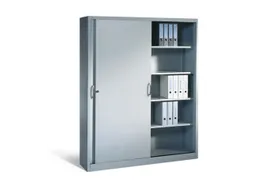 schuifdeurkast,RAL 7035,HxBxD 1950x1600x500mm,8xStalen bodem,5 OH