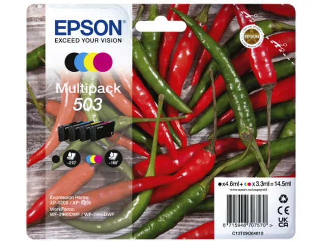 Inktcartridge Epson 503 T09Q64 zwart + 3 kleuren