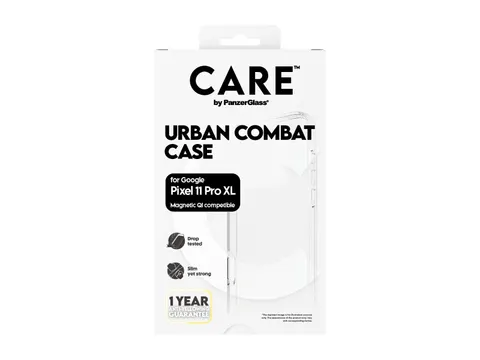PanzerGlass CARE by Urban Combat Case Transparent w. White Qi Go
