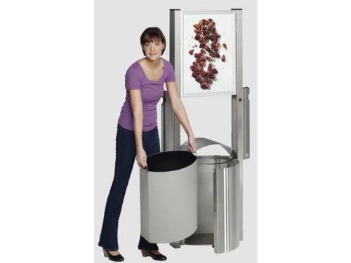 Afvalbak RVS 50 liter 800x480mm verzinkt 2asbakken reclamevlak