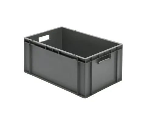 Euronorm-stapelbak 51l 270x600x400mm Wanden/bodem Gesloten Grijs
