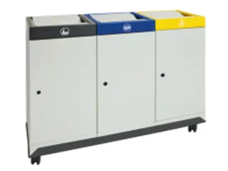 Afvalverzamelstation Vuurremmend 3x 70 Liter 950X1210X380Mm Grijs - 1
