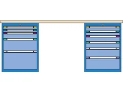 werkbank,HxBxD 840x2000x700mm,multiplexblad,RAL7035,front RAL7035
