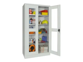 Vitrinekast Hxbxd 1950x1000x400mm Draaideuren Ral7035 Front Ral7035 - 2