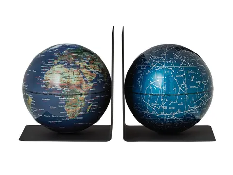 Boekensteun TROIKA met magnetische Wereldbol 13cm 2 stuks Assorti