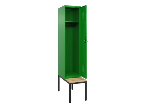 locker met bank,HxBxD 2120x400x815mm,1vak,vak B 400mm,draaigrendel