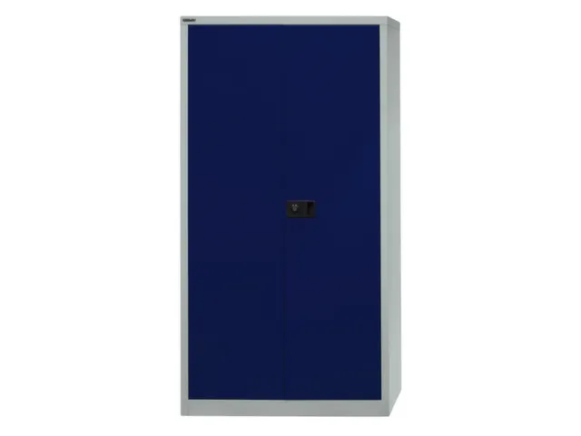Armoire portes battantes 1806x914x400mm 3 tablettes acier gris/bleu