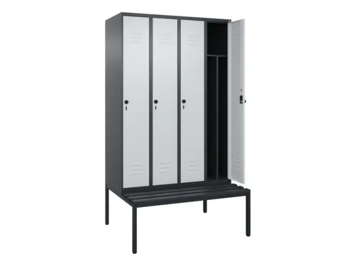 locker voor scheiding van kleding,HxBxD 2120x1200x815mm,4vak