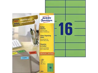 Gekleurde Etiketten Avery Zweckform 105x37mm Groen 1600 stuks - 1