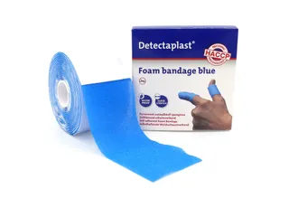 Detectaplast Zelfklevend schuimverband 6cm x 4,5mtr, blauw - 1