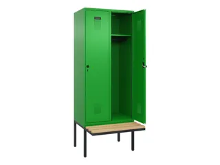 locker met bank,HxBxD 2120x800x815mm,2vak,vak B 400mm,draaigrendel - 2