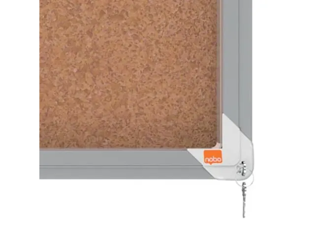 binnenvitrine met schuifdeur, kurk, ft 12xA4