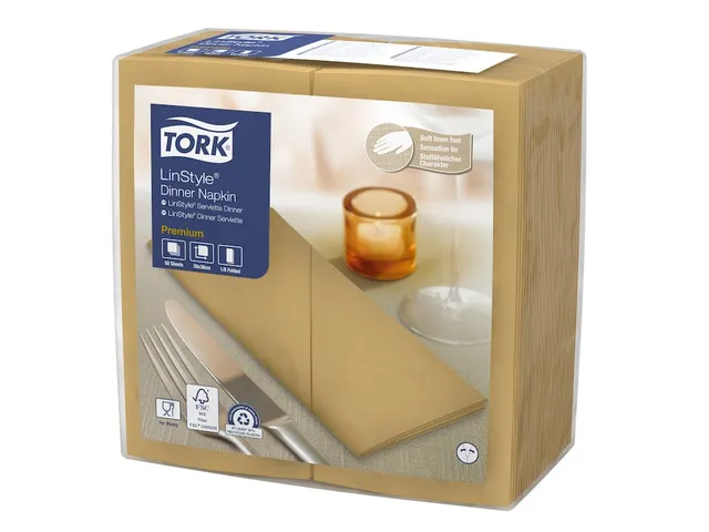 Serviette Tork 478167 LinStyle Premium 1 épaisseur Biscuit 40x39cm
