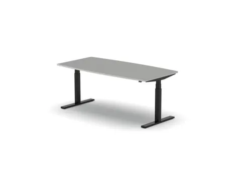 Elektrisch ihv Vergadertafel Vatvorm 1800x800mm Zwart+ Grijs Blad