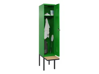 locker met bank,HxBxD 2120x400x815mm,1vak,vak B 400mm,draaigrendel - 1